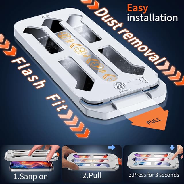 Detalle de Tentoki 2 Pack Tempered Glass Screen Protector for iPhone 15 Pro Max (6.7-inch) – 9H+ Full Coverage