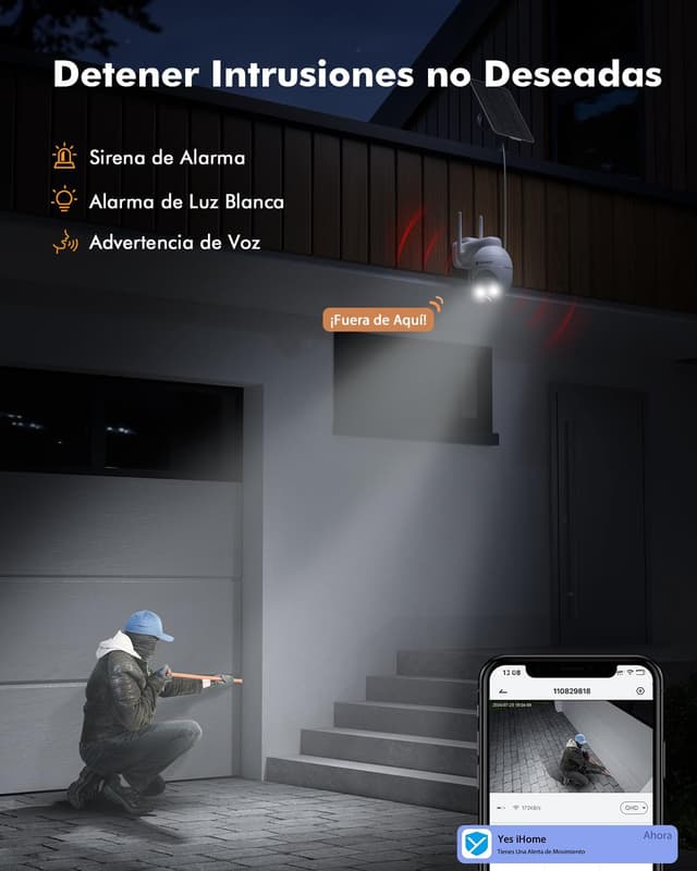 Thumbnail 4 de YESKANO Cámara Exterior Solar WiFi 2K con PTZ y Visión Nocturna