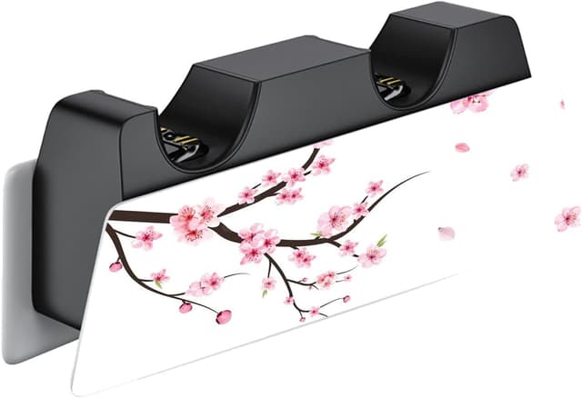 Detalle de playvital Full Set Skin Decal for PS5 Digital Edition (Falling Cherry Blossom) for Console, Controllers & Accessories