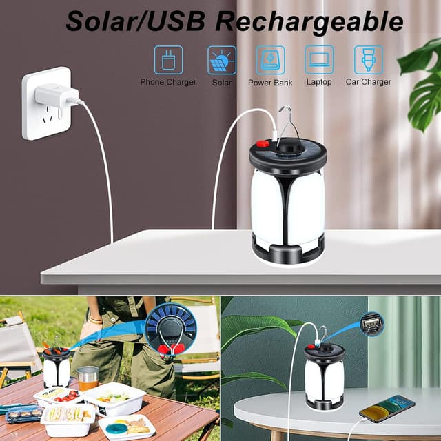 Detalle 2 de Camping Lantern LED 60-LED USB Solar