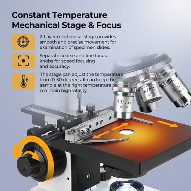 Detalle 2 de Vabiooth trinocular microscope stage 0-50°C