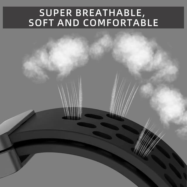 Detalle de MaEiol 18mm Silicone Strap with Magnetic Folding Clasp for Huawei Watch GT 6/5/4 (41mm) and selected Garmin models – Black