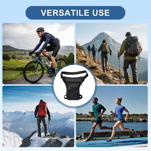 Thumbnail 6 de flintronic Beintasche fürs Motorrad & Outdoor – wasserdichte Multitasche mit verstellbaren Gurten (Schwarz)