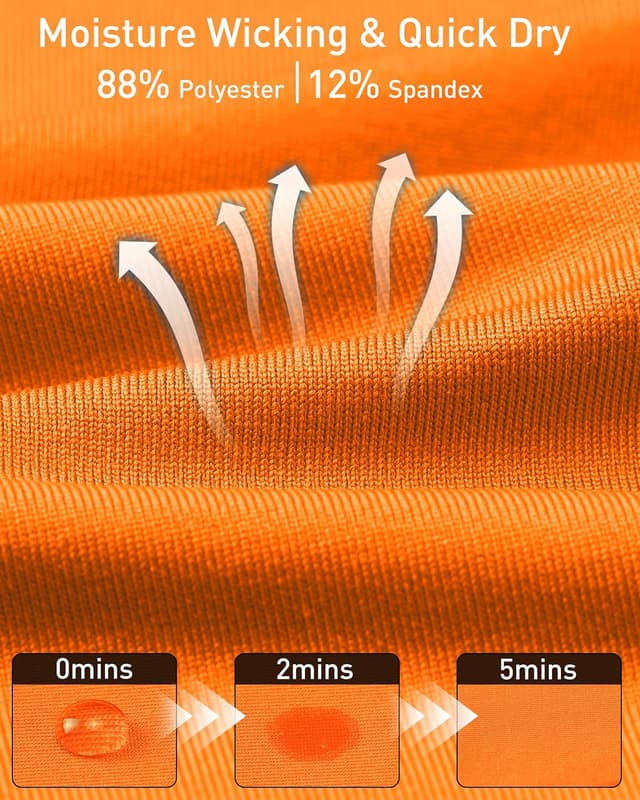 Detalle de Roadbox Men’s Compression Base Layer Long Sleeve Shirt – quick-dry performance top for running & gym