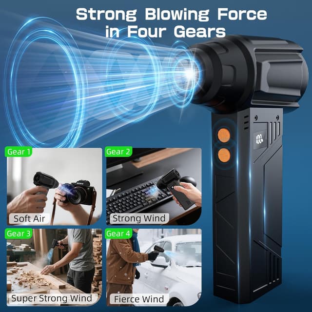 Detalle 2 de XJUGEZ Aria Compressore Elettrico 180000 RPM, 4 velocità e 2 LED