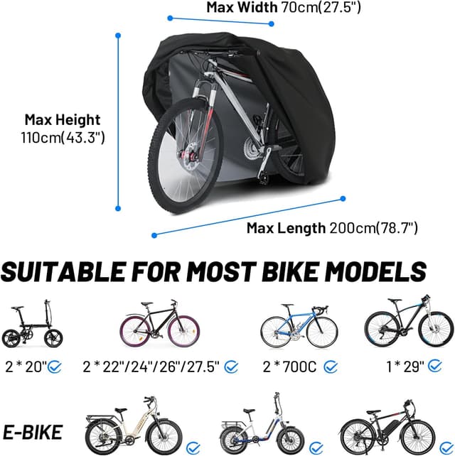 Thumbnail 6 de Favoto Bike Cover 78.7×27.5×44 inch