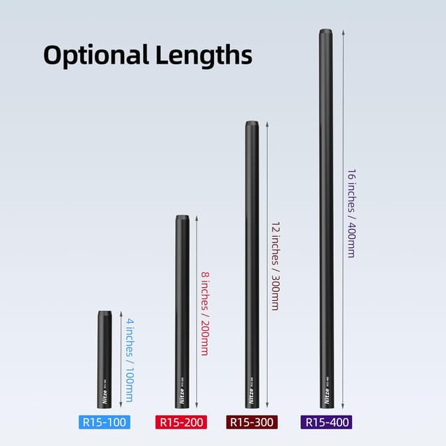 Thumbnail 6 de Nitze 15mm Rod R15-400 (40 cm) aus eloxierter Aluminiumlegierung mit M11 Innengewinde – 2er-Set