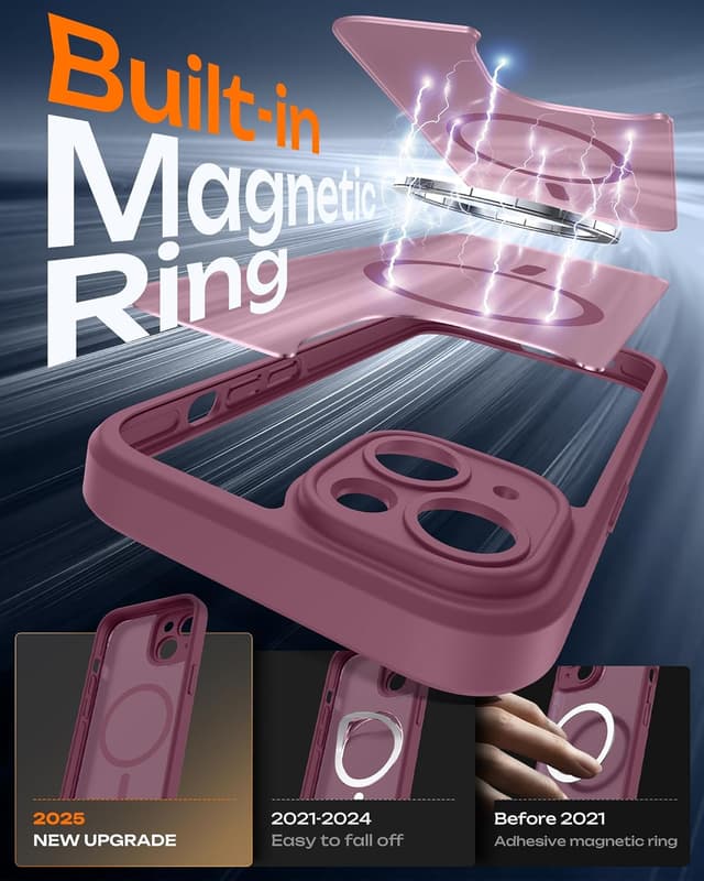 Detalle de TOCOL Cover magnetica per iPhone 14 da 6,1 pollici con protezione fotocamera e compatibilità MagSafe