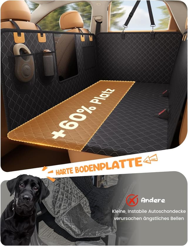 Detalle 2 de Lamicall Hundedecke Auto Rückbank – wasserdichte Hundematte für Rücksitze (bis 195 kg Tragkraft)