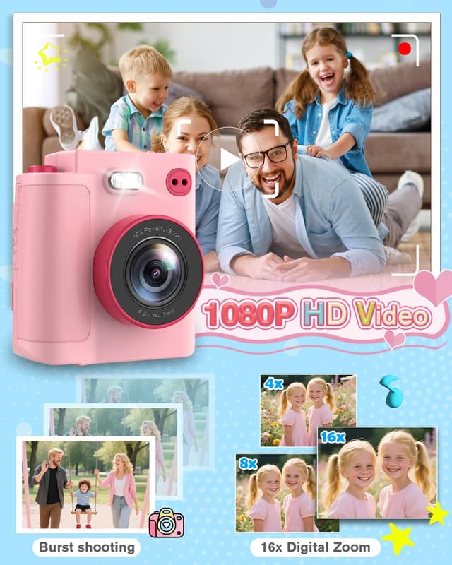 Thumbnail 4 de MYSTILUCK Kids Camera 1080P with 32GB card
