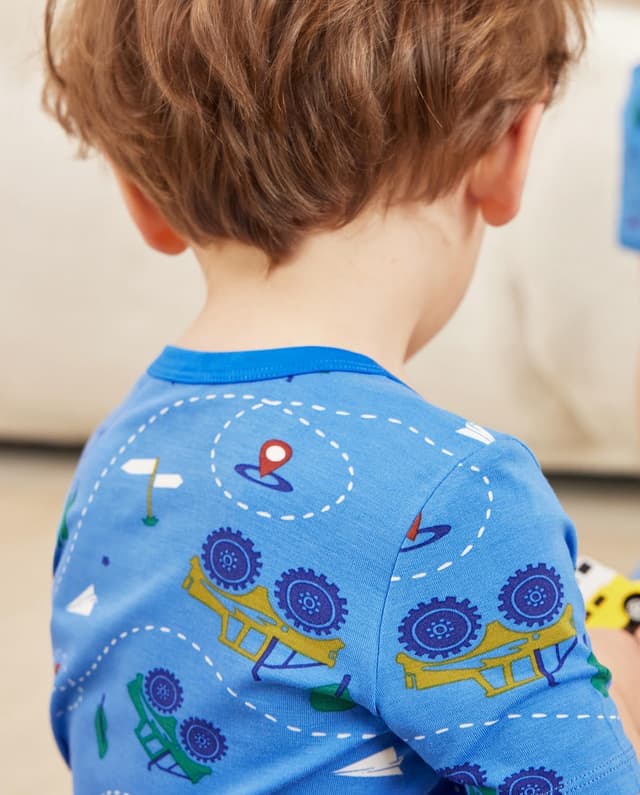 Detalle 2 de babee Reshinee Bamboo Viscose Toddler Pajamas Set (2-Piece) — Short-Sleeve & Short Pants, 12M-8Y Snug Fit