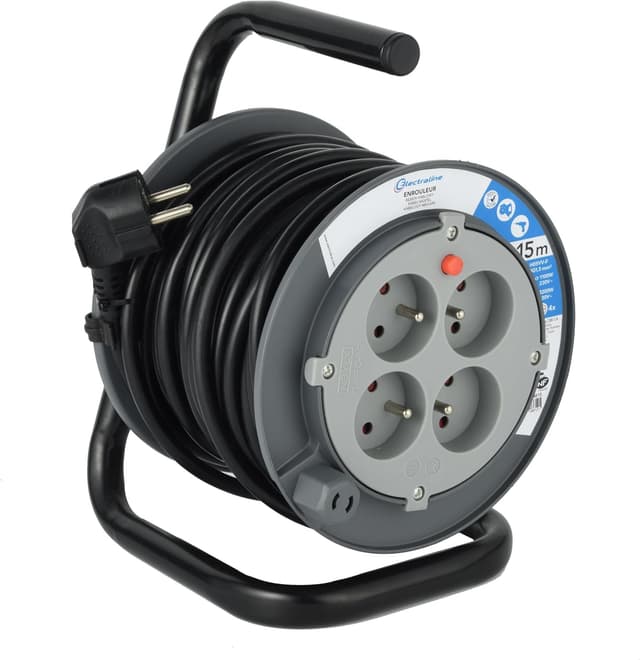 Detalle de Electraline 208612 Rallonge 15 m enrouleur