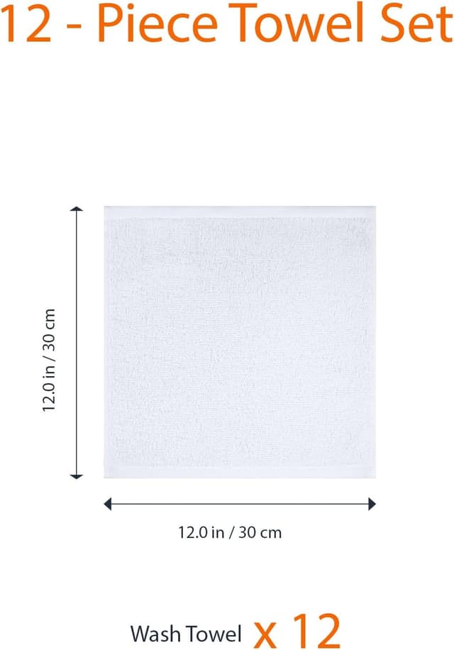 Thumbnail 5 de Amazon Basics Set asciugamani viso 30x30 cm, 12 pezzi