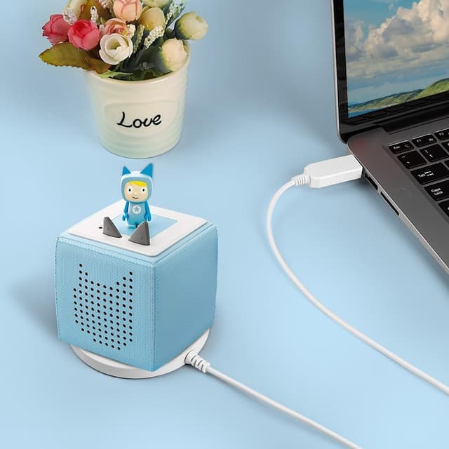 Detalle de Adiwo chargeur USB pour Tonie Box (9 V 1,5 A) avec protection sécurité