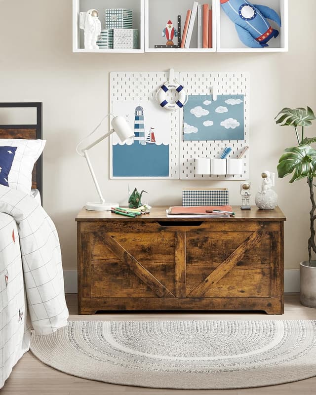 Detalle 2 de VASAGLE cassapanca LSB060T01, pouf 100 kg