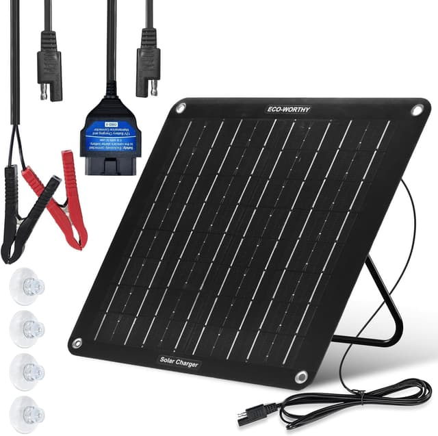 Detalle de ECO-WORTHY Upgrade 10W Solar Trickle Charger for Car