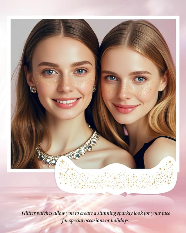 Thumbnail 6 de XICZH Gold Face Glitter Stickers, 10 pcs ⚡