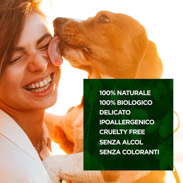 Detalle de Bio Pet Shampoo Protettivo all’Olio di Neem con Aloe e Tiglio per Cani e Gatti, flacone 250 ml