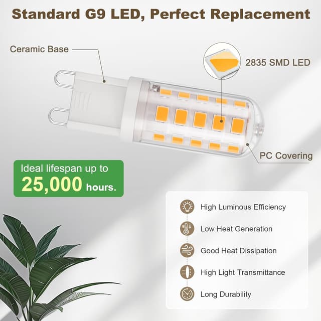 Thumbnail 4 de DiCUNO Lampadina LED G9 3W 410lm Bianco caldo 2700K