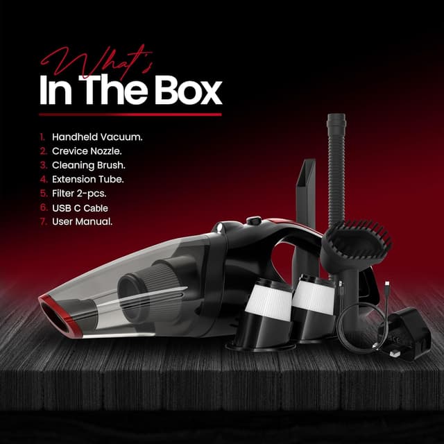 Thumbnail 6 de Aerobe Advanced HandHeld Vacuum Cleaner (15,000 PA) – cordless car hoover with LED light