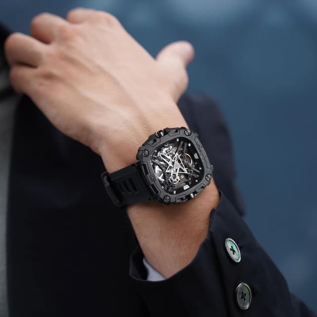 Thumbnail 6 de CIGA Design Montre mécanique automatique Série X Eye of Horus (style squelette) à boîtier biocéramique et bracelet silicone