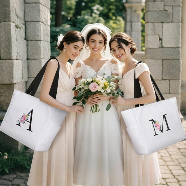 Thumbnail 1 de KALIDI personalised zip tote bag (A–Z monogram) – large nylon shopper