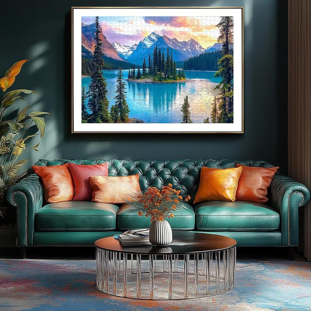 Detalle 2 de Blueforest Moraine Lake 1000-Piece Jigsaw Puzzle (Banff National Park) for Adults, 27.5x19.7 in