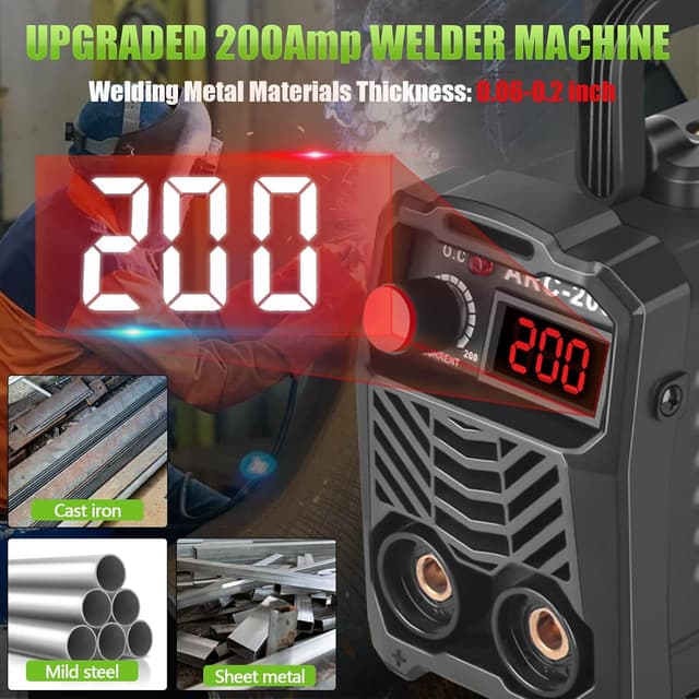 Thumbnail 1 de Hpoouo 200Amp Stick Welder 110V with 20 rods