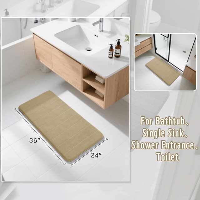 Detalle 2 de Yimobra memory foam bath mat 92 x 61 cm