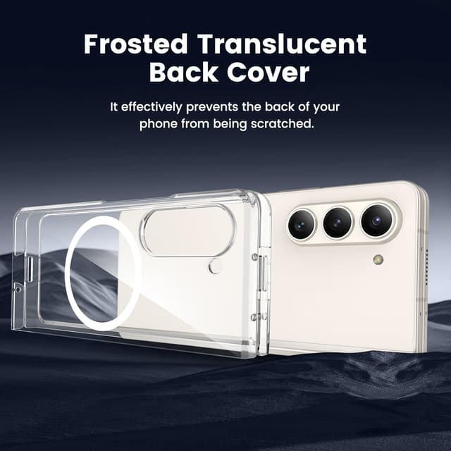 Detalle de HWeggo for Samsung Galaxy Z Fold 5 Case with magnetic charging support and built-in 9H screen protector (clear)