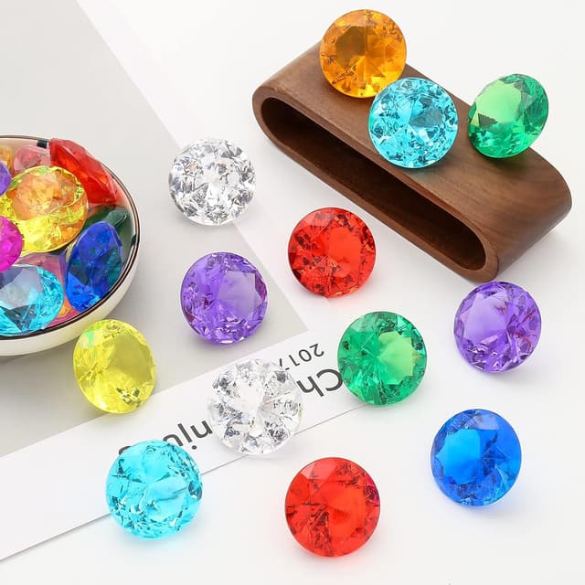 Detalle de DAHI Deko-Diamanten 30 mm für Hochzeit & Feste – transparente Kristallstreudeko (30 Stück)