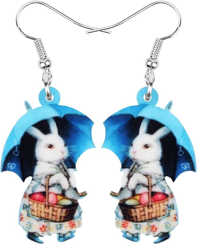Thumbnail 6 de LONYOO Acryl-Ostereier & Kaninchen/Hase Ohrringe mit Edelstahl-Ohrhaken
