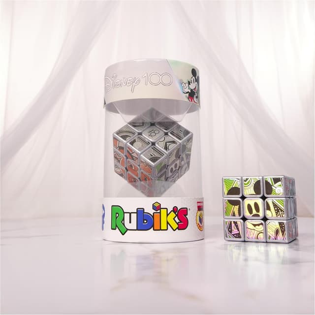 Detalle 2 de Rubik’s Zauberwürfel Disney 100 Jubiläum 3x3 Metallic Platin – 3x3 Zauberwürfel mit Disney-Motiven