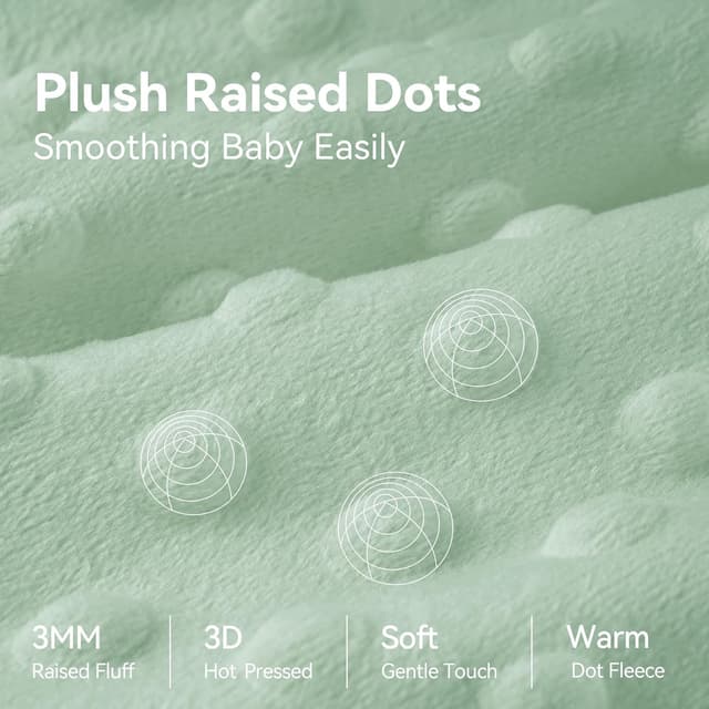 Detalle de Unnivoll Baby 1.5 Tog Sleeping Bag with Plush Dots (2 Pack) – Forest Green, 12–18 Months