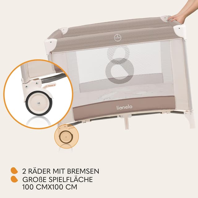 Detalle de LIONELO BONNIE Laufgitter bis 15 kg (seitlicher Zugang mit Reißverschluss) inkl. Tragetasche