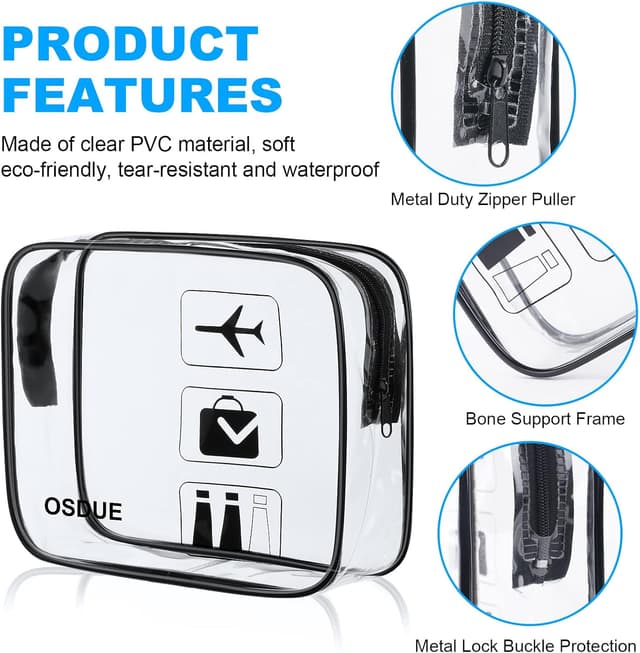 Thumbnail 2 de OSDUE Kulturbeutel Set 2 Stück Transparentes Reiseetui