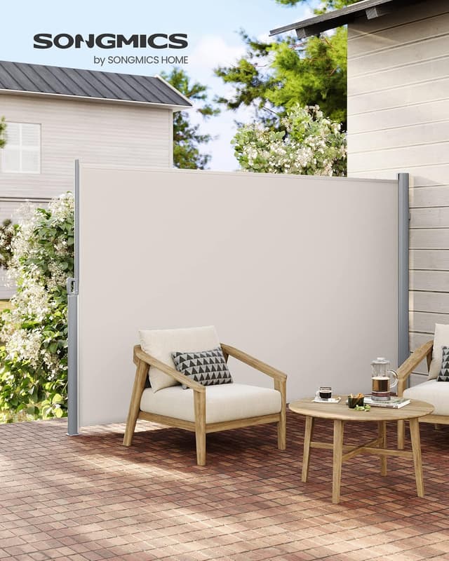 Detalle de SONGMICS store latéral rétractable en aluminium 160 x 350 cm beige (GSA165E)