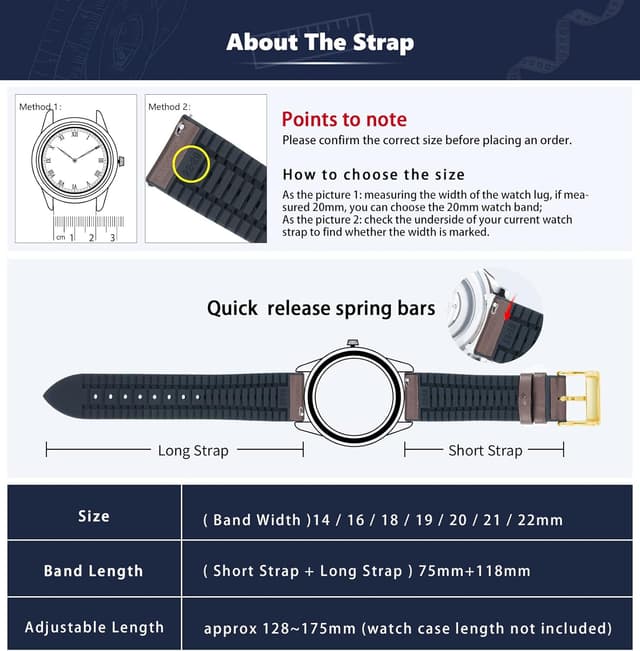 Detalle 2 de BINLUN Lederarmband 18 mm mit Schnellverschluss