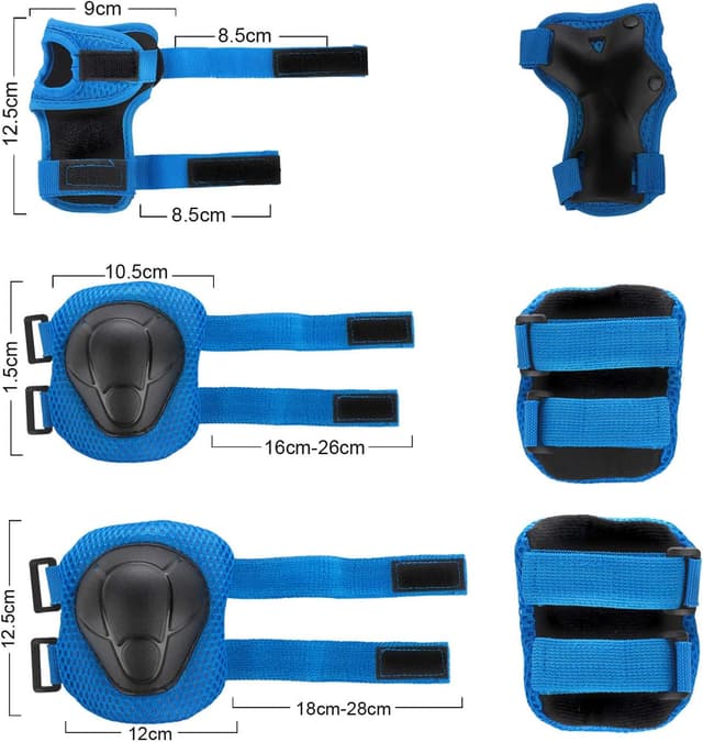 Thumbnail 6 de ValueTalks Kids Bike Helmet & Pads Set (7pc) – Adjustable Skate Helmet, Knee, Elbow & Wrist Pads