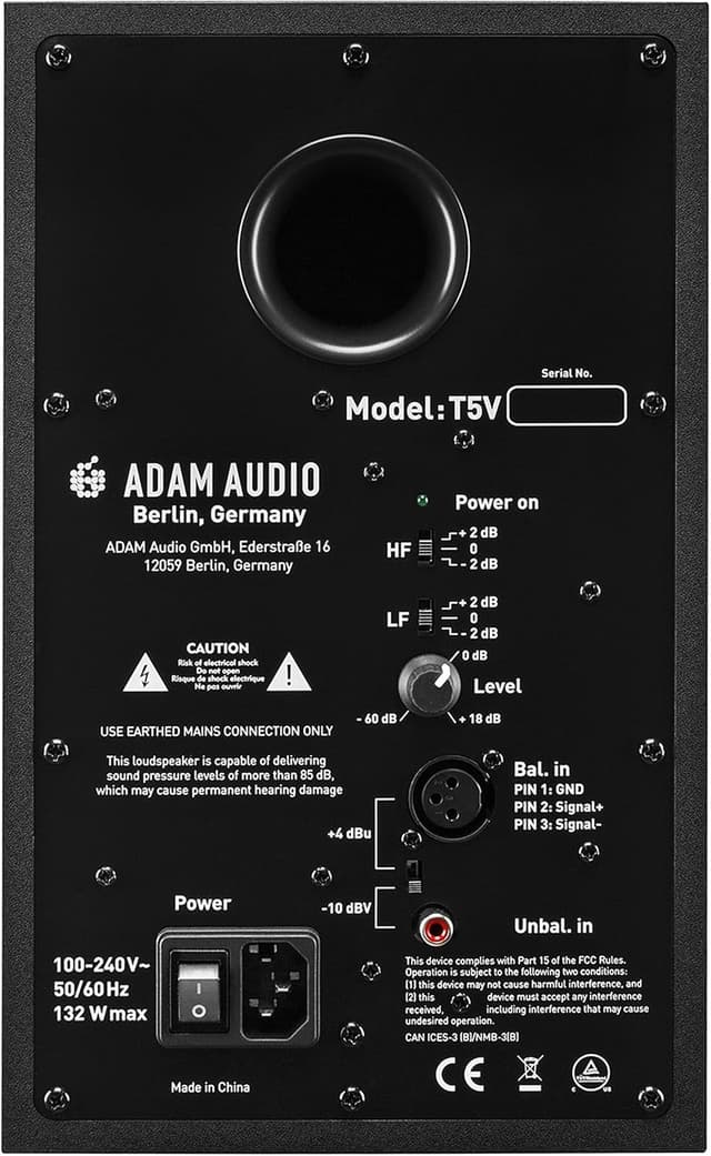 Detalle 2 de ADAM Audio T5V Studiomonitor (Schwarz) – Referenzsound für Recording, Mischung und Mastering