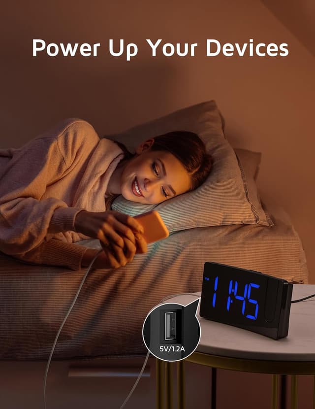 Thumbnail 3 de GOLOZA Projection Alarm Clock 180° projector
