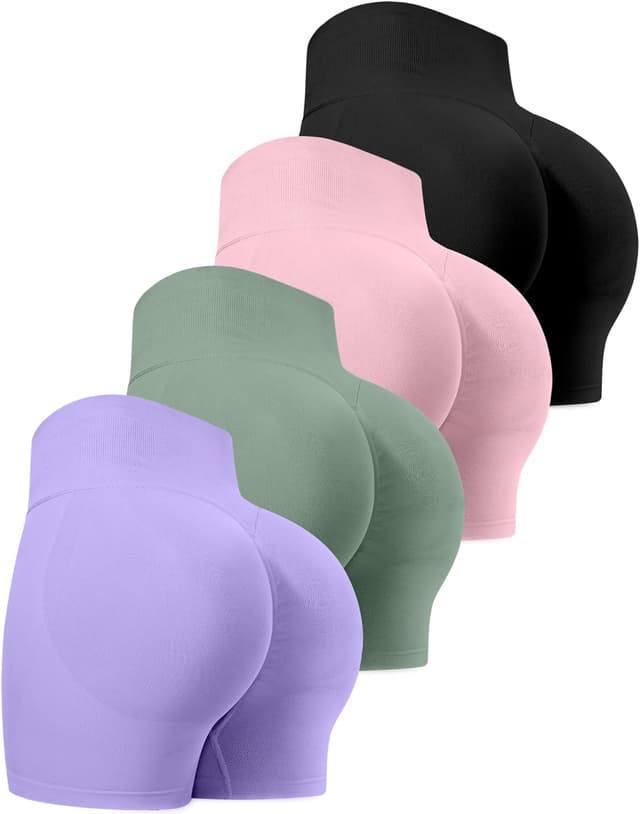 Detalle de CHRLEISURE Workout Gym Biker Shorts 4-piece