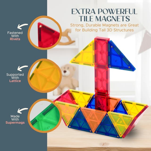 Detalle de Playmags 100 Piezas bloques magnéticos 82 imanes