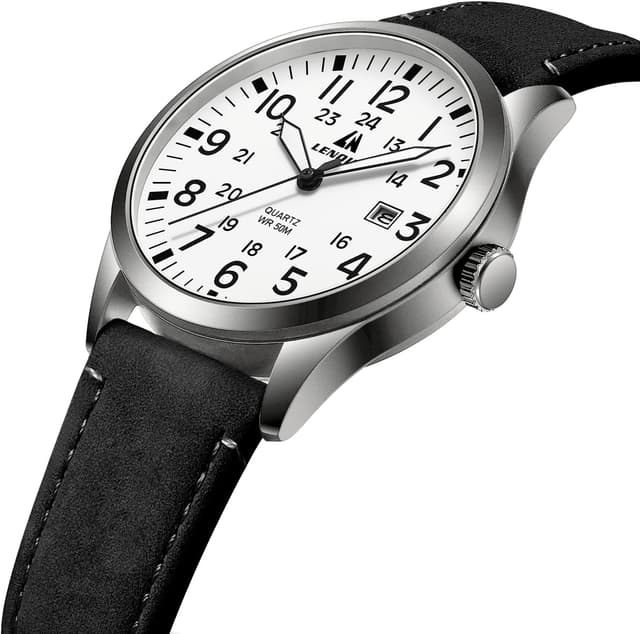 Detalle de LN LENQIN Herren Militär-Uhr 42 mm Quarz