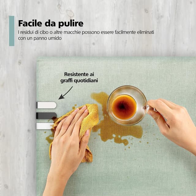 Detalle de virea 8 fermacoperta in acciaio inox argento per tavoli (spessore fino a 3 cm)