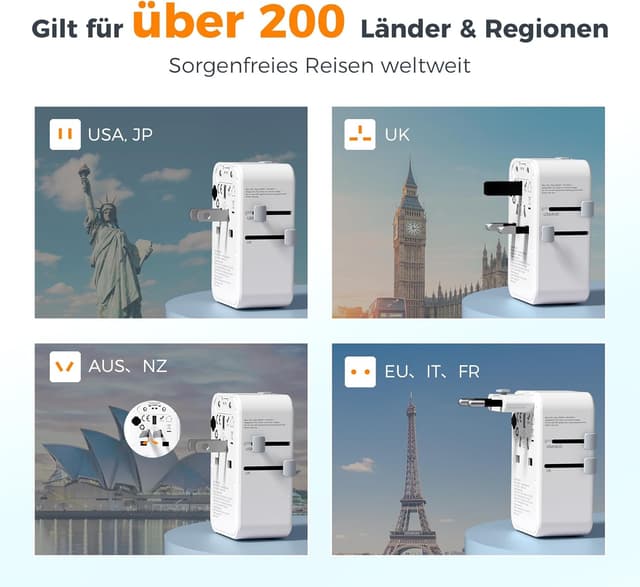 Detalle 2 de TESSAN Reiseadapter Weltweit 25 W Universal