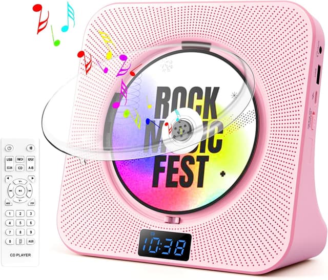 Thumbnail 6 de ROADOM Desktop CD Player with Speakers (Bluetooth, FM Radio, USB, AUX) + Remote