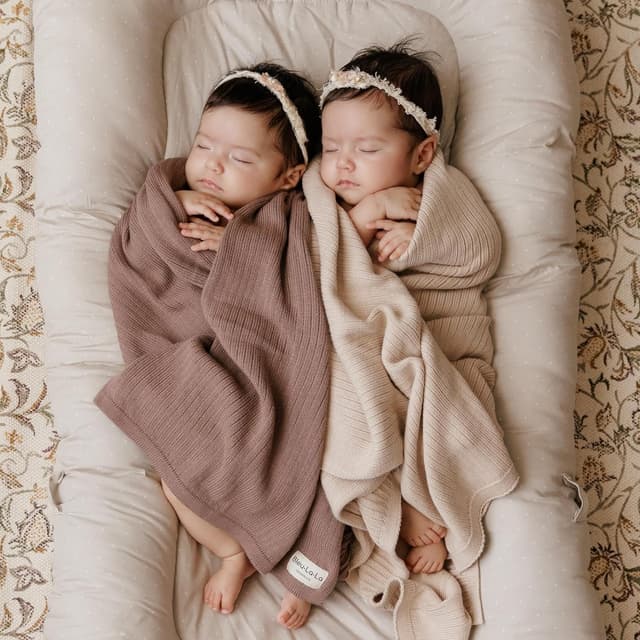 Detalle de Bleu La La Organic Cotton Baby Blanket