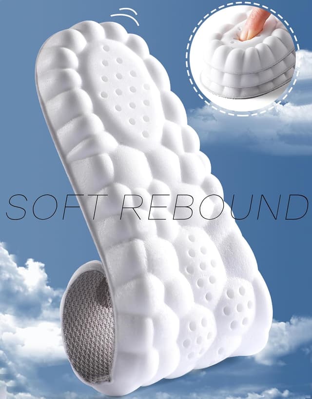 Detalle de 2 Pair Memory Foam Insoles with Arch Support (Black & Orange) – Trainers, Sports Shoes & Work Boots Replacement Inserts