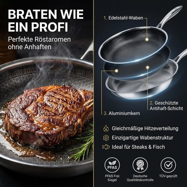 Detalle 2 de FIXLINE Black Forest Bratpfanne 28cm Antihaft